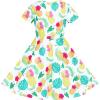 Sunny Fashion Girls Dress Short Sleeve Casual Summer Sundress(Yellow Pineapple)