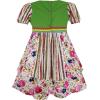 Sunny Fashion Girls Dress Short Sleeve Princess Flower Print Green Size 4-10
