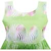 Sunny Fashion Girls Dress Sky Fantasy Colorful Angel Wings Feather Print(Green)