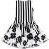 Sunny Fashion Girls Dress Sleeveless Black White Stripes Flower Bow Tie