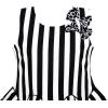 Sunny Fashion Girls Dress Sleeveless Black White Stripes Flower Bow Tie