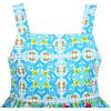 Sunny Fashion Girls Dress Sleeveless Halter Peony Flower Print Blue Pink