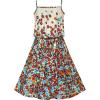 Sunny Fashion Girls Dress Tank Coffe Brown Flower Size 4-10