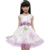 Sunny Fashion Girls Dress Tulle Bridal Lace with Flower Detailing Purple 4-14(Purple)