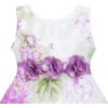 Sunny Fashion Girls Dress Tulle Bridal Lace with Flower Detailing Purple 4-14(Purple)
