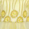 Sunny Fashion Girls Dress Tulle Bridal Lace with Flower Detailing Purple 4-14(Yellow)
