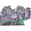 Sunny Fashion Girls Dress Turn-Down Collar Paisley Flower Green Size 2-6