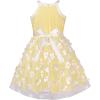 Sunny Fashion Girls Dress Turquoise Embroidered Halter Dress Party(Dark Yellow)