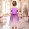 Sunny Fashion Girls Dress Turquoise Embroidered Halter Dress Party(Lavender)