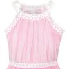 Sunny Fashion Girls Dress Turquoise Embroidered Halter Dress Party(Pink)