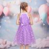 Sunny Fashion Girls Dress Turquoise Embroidered Halter Dress Party(Purple Butterfly)