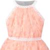 Sunny Fashion Girls Dress Turquoise Embroidered Halter Dress Party(Salmon Pink)