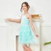 Sunny Fashion Girls Dress Turquoise Embroidered Halter Dress Party(Turquoise)