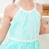 Sunny Fashion Girls Dress Turquoise Embroidered Halter Dress Party(Turquoise)