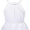 Sunny Fashion Girls Dress Turquoise Embroidered Halter Dress Party(White)