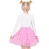 Sunny Fashion Girls Dress Unicorn Embroidered Rainbow Holiday Party Halloween(Pink Bunny Set)