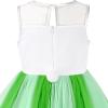 Sunny Fashion Girls Dress Unicorn Rainbow Tulle Unicorn Headband Party Size 4-10(Green Set)