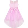 Sunny Fashion Girls Dress Unicorn Rainbow Tulle Unicorn Headband Party Size 4-10(Pink Set)