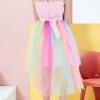 Sunny Fashion Girls Dress Unicorn Rainbow Tulle Unicorn Headband Party Size 4-10(Rainbow Set)