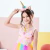 Sunny Fashion Girls Dress Unicorn Rainbow Tulle Unicorn Headband Party Size 4-10(Rainbow Set)