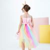 Sunny Fashion Girls Dress Unicorn Rainbow Tulle Unicorn Headband Party Size 4-10(Rainbow Set)