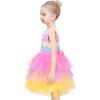 Sunny Fashion Girls Dress Unicorn Rainbow Tulle Unicorn Headband Party Size 4-10(Rainbow Set Bag)
