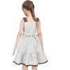 Sunny Fashion Girls Dress White Black Plaid 1950s Vintage Strap Sleeveless Casual(Black)