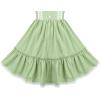 Sunny Fashion Girls Dress White Black Plaid 1950s Vintage Strap Sleeveless Casual(Green)
