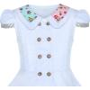 Sunny Fashion Girls Dress White Button Casual Short Sleeve Everyday Size 6-14(White)