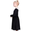 Sunny Fashion Girls Dress White Collar Long Sleeve Daily Cozy Cotton Casual Dress Size 5-10(Black)