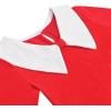Sunny Fashion Girls Dress White Collar Long Sleeve Daily Cozy Cotton Casual Dress Size 5-10(Christmas Red)