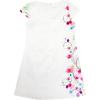 Sunny Fashion Girls Dress White Satin Flower Print Cap Sleeve Party Beach 4-14