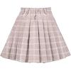 Sunny Fashion Girls Skirt Beige Pleated Bow Tie Back School Uniform Size 6-14(Beige Plaid)