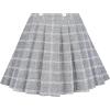 Sunny Fashion Girls Skirt Beige Pleated Bow Tie Back School Uniform Size 6-14(Gray Plaid)