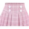 Sunny Fashion Girls Skirt Beige Pleated Bow Tie Back School Uniform Size 6-14(Pink Plaid)