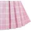 Sunny Fashion Girls Skirt Beige Pleated Bow Tie Back School Uniform Size 6-14(Pink Plaid)