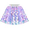 Sunny Fashion Girls Skirt Purple Mermaid Sparkly Sequin Tutu Party Ballet Dance(Purple Dot)