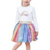 Sunny Fashion Girls Skirt Tutu Rainbow Multicolor Ballet Dancing Party Size 2-10(Multi-color)