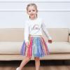 Sunny Fashion Girls Skirt Tutu Rainbow Multicolor Ballet Dancing Party Size 2-10(Multi-color)
