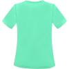 Sunny Fashion Girls T-Shirt Crop Top Brown Lettuce Trim Ribbed Knit Button Casual(Spring Green)
