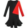 Sunny Fashion Parent-Child Mother Daughter Dress Color Block Contrast Size 5-12