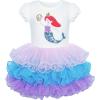 Girls Dress Pink Tutu Unicorn Dancing Tiered Skirt Ballet Birthday Party 3-7(Purple Mermaid)