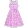 Sunny Fashion Flower Girl Dress Lace Sequin Flare Pink Wedding Party Size 5-12(Purple)