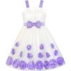 Sunny Fashion Flower Girl Dress Purple Bow Tie Pageant Wedding Size 5-12