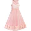 Sunny Fashion Flower Girls Dress Halter Bow Tie Ruffle Wedding Bridesmaid(Light Salmon Color)