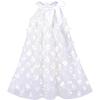 Sunny Fashion Flower Girls Dress Halter Dress Pearl Party Wedding Birthday(White Flower)