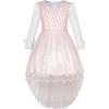 Sunny Fashion Flower Girls Dress Lace Hi-lo Wedding Pageant Communion Size 7-14(Pink)