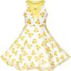 Sunny Fashion Flower Girls Dress Lace Sequins Sparkling Wedding Bridesmaid(Yellow)