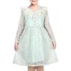 Sunny Fashion Flower Girls Dress Lace Square Party Pageant Wedding Vintage Formal(Light Green)