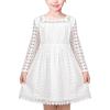 Sunny Fashion Flower Girls Dress Lace Square Party Pageant Wedding Vintage Formal(White Diamond Lace)
